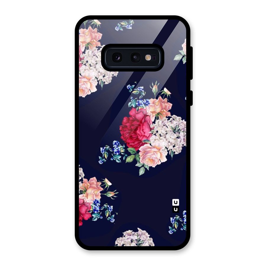 Magenta Peach Floral Glass Back Case for Galaxy S10e