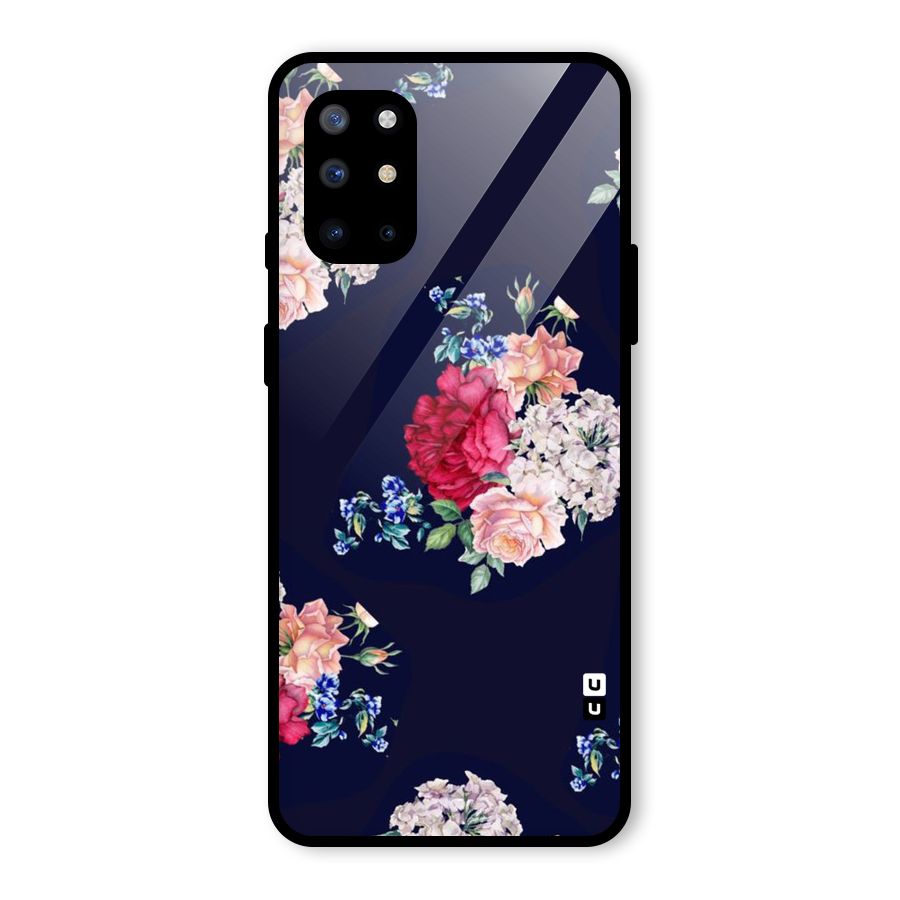 Magenta Peach Floral Glass Back Case for OnePlus 8T