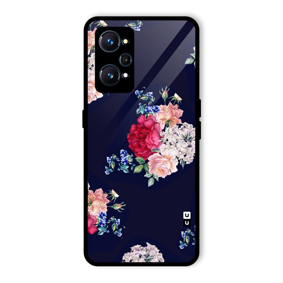 Magenta Peach Floral Glass Back Case for Realme GT Neo2