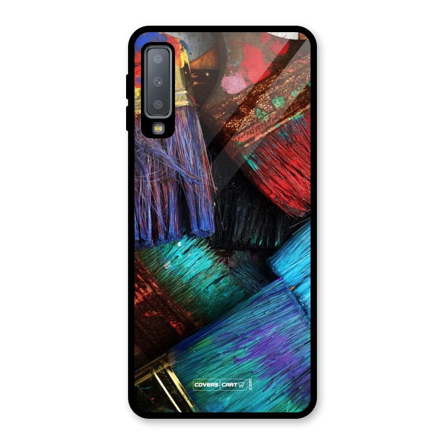 Magic Brushes Glass Back Case for Galaxy A7 (2018)