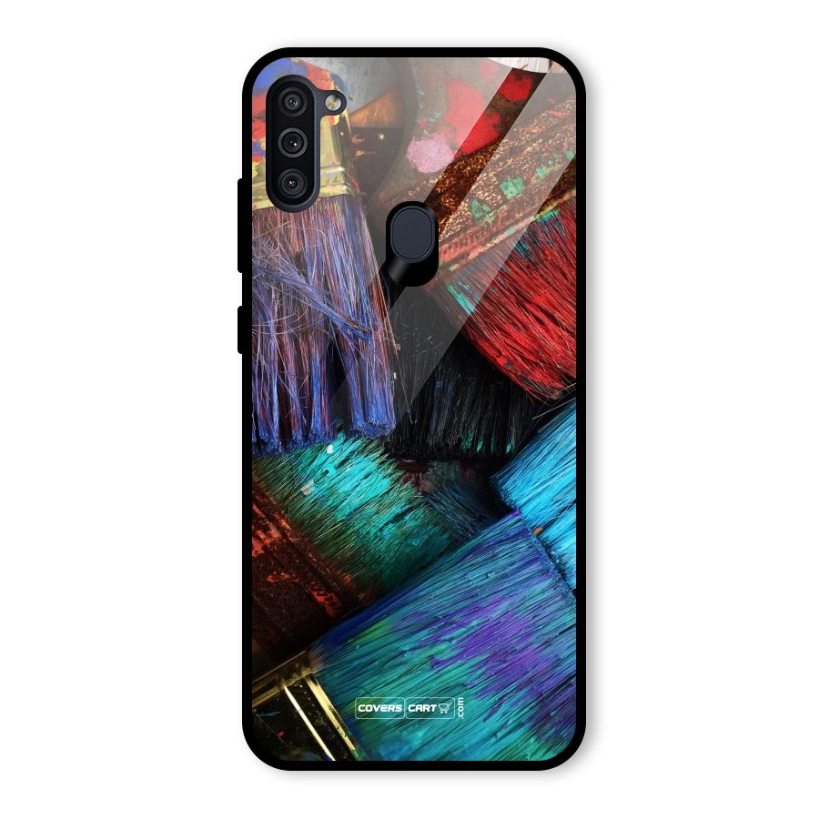 Magic Brushes Glass Back Case for Galaxy M11