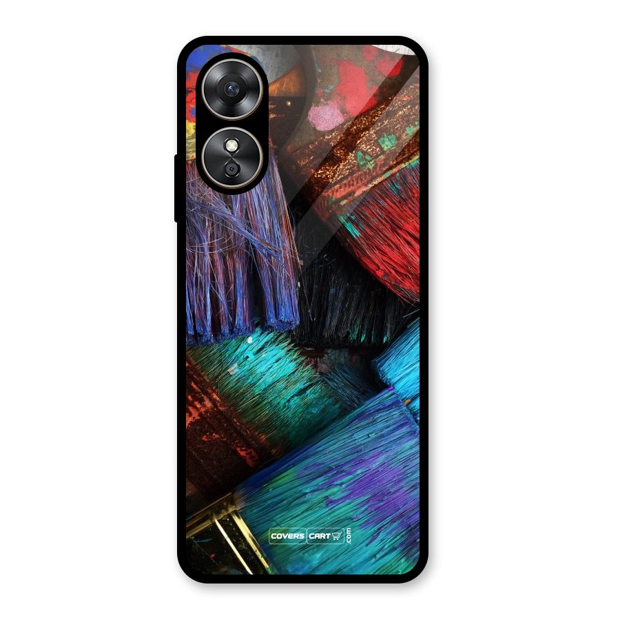 Magic Brushes Glass Back Case for Oppo A17