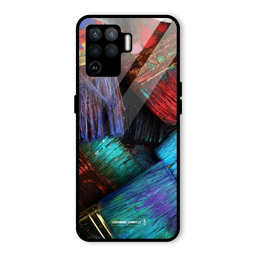 Magic Brushes Glass Back Case for Oppo F19 Pro