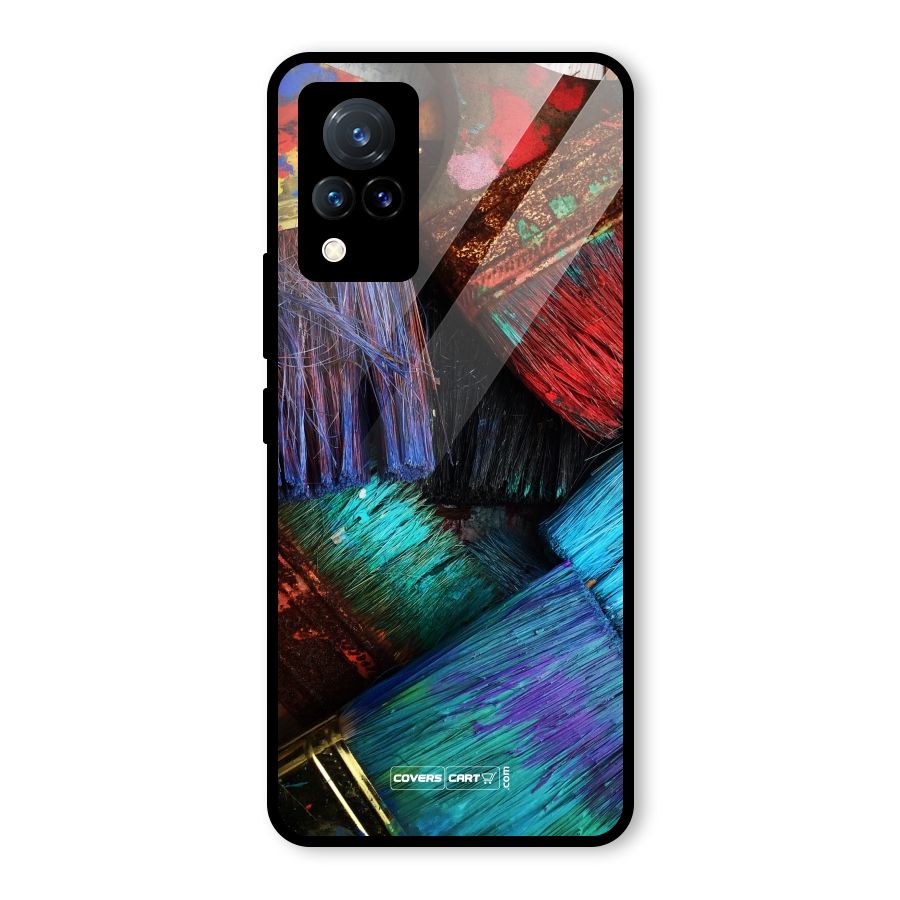 Magic Brushes Glass Back Case for Vivo V21 5G