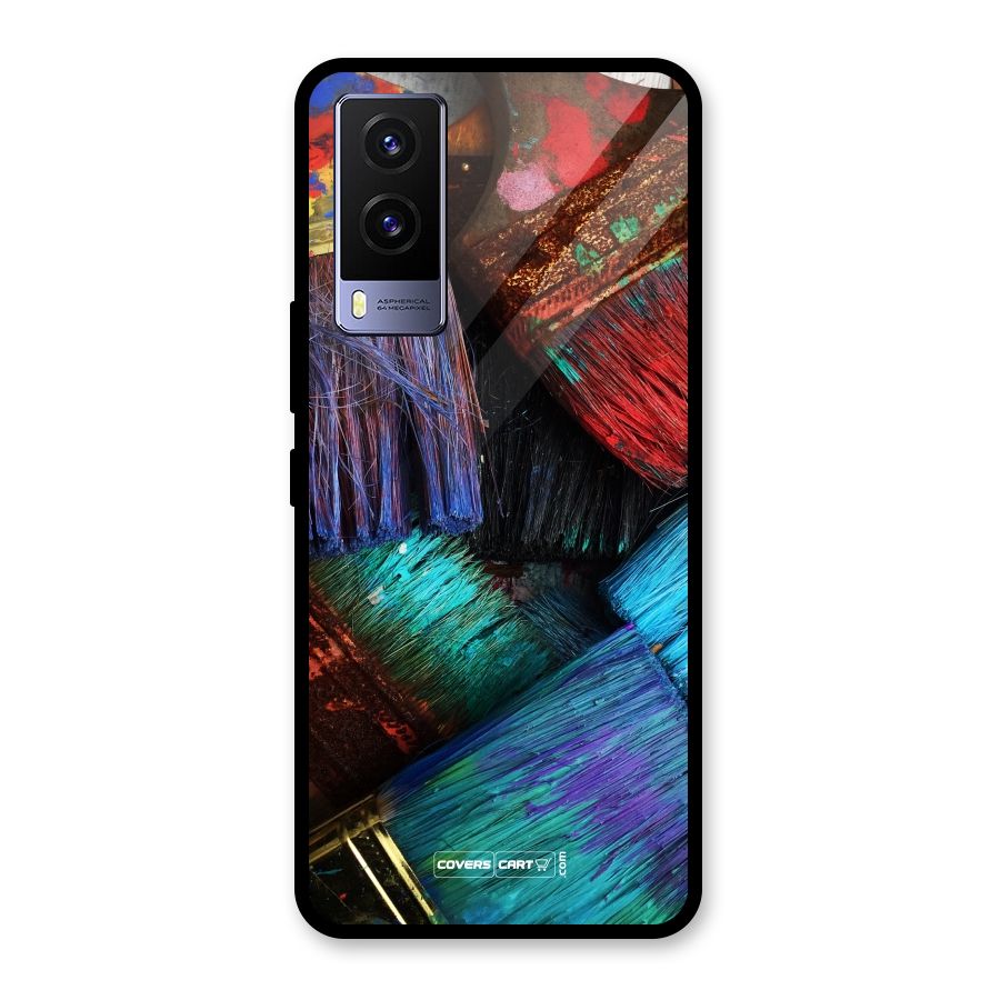 Magic Brushes Glass Back Case for Vivo V21e 5G