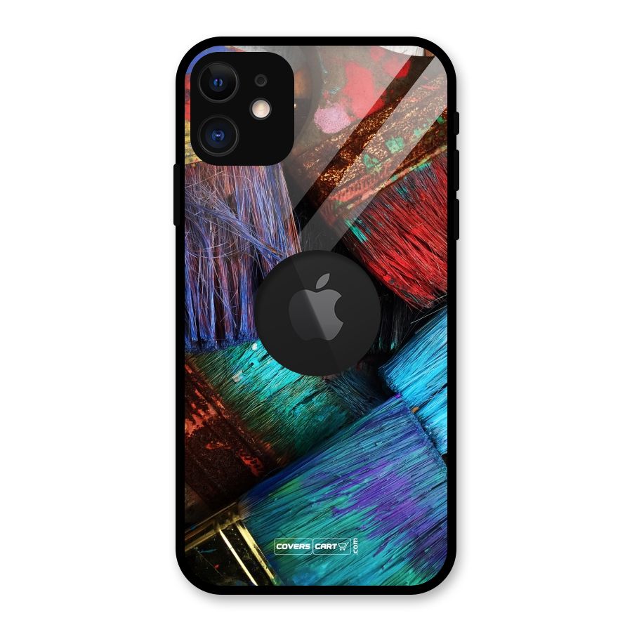 Magic Brushes Glass Back Case for iPhone 11 Logo Cut