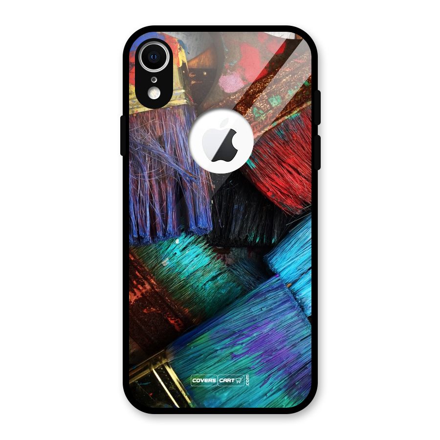 Magic Brushes Glass Back Case for iPhone XR Logo Cut