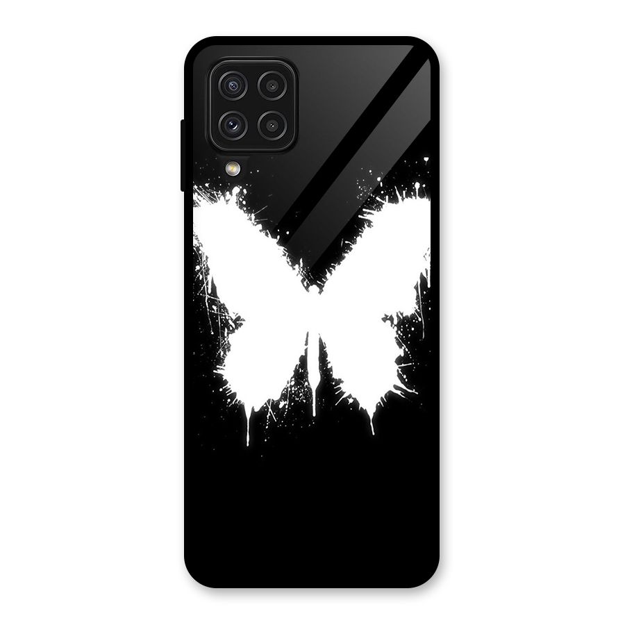 Magic Butterfly Glass Back Case for Galaxy A22 4G