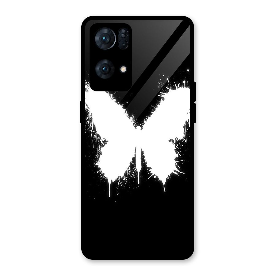 Magic Butterfly Glass Back Case for Oppo Reno7 Pro 5G