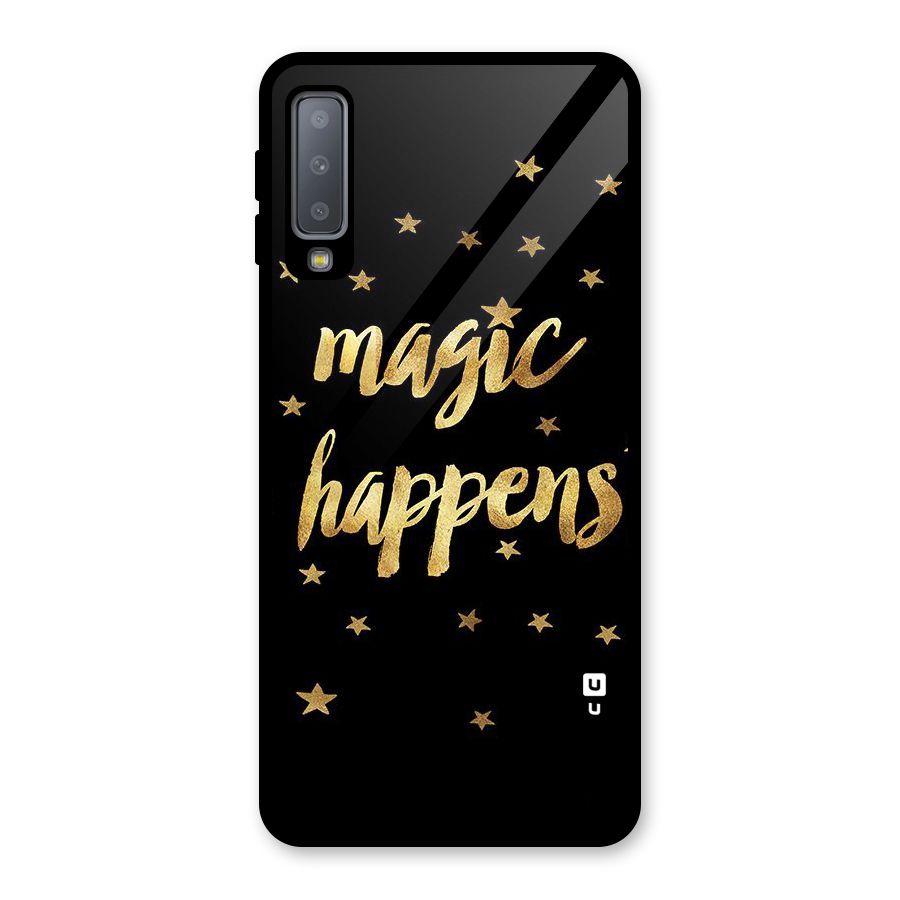 Magic Happens Glass Back Case for Galaxy A7 (2018)