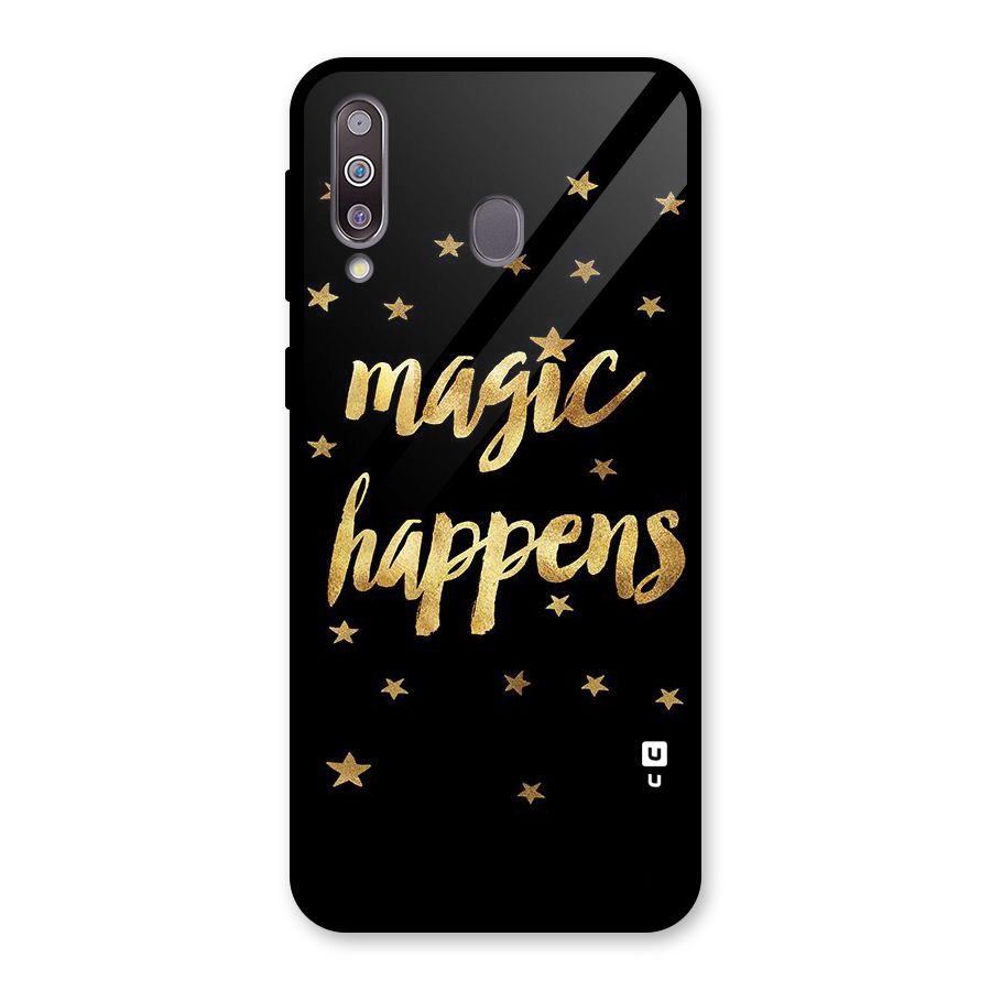 Magic Happens Glass Back Case for Galaxy M30