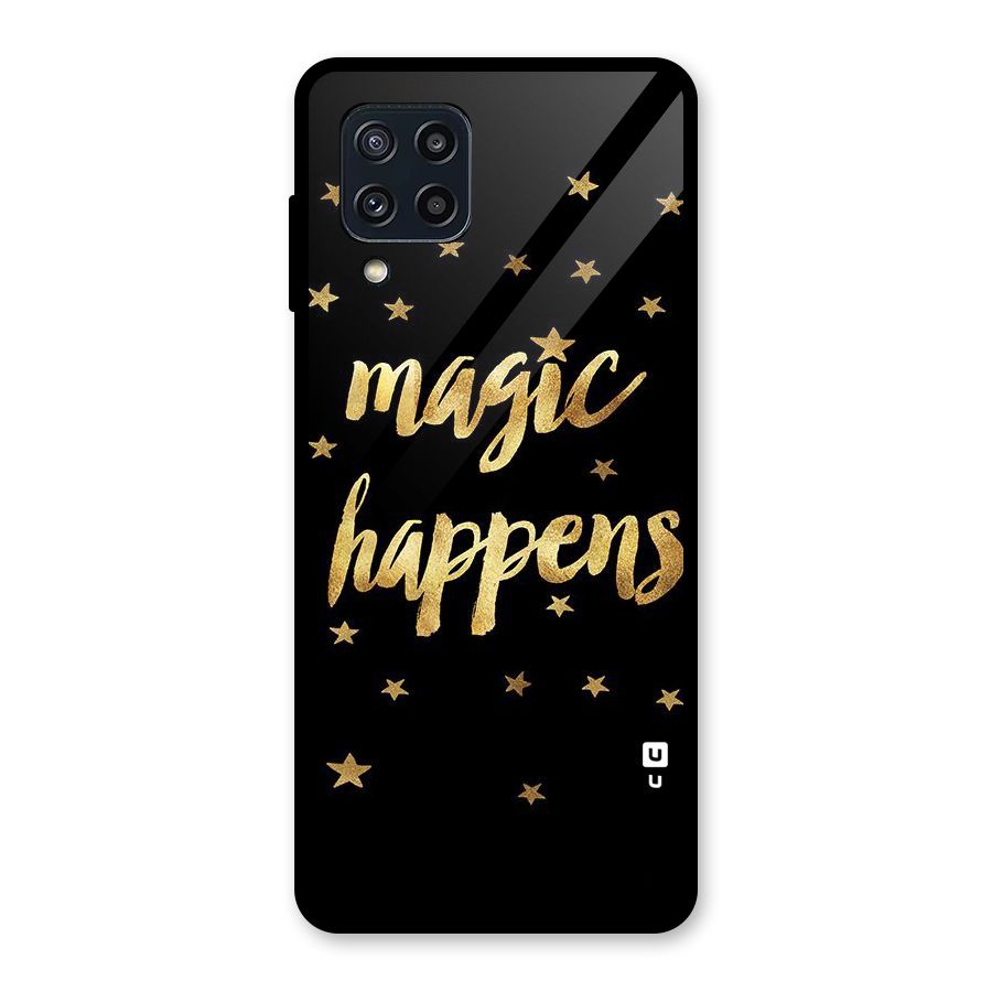 Magic Happens Glass Back Case for Galaxy M32