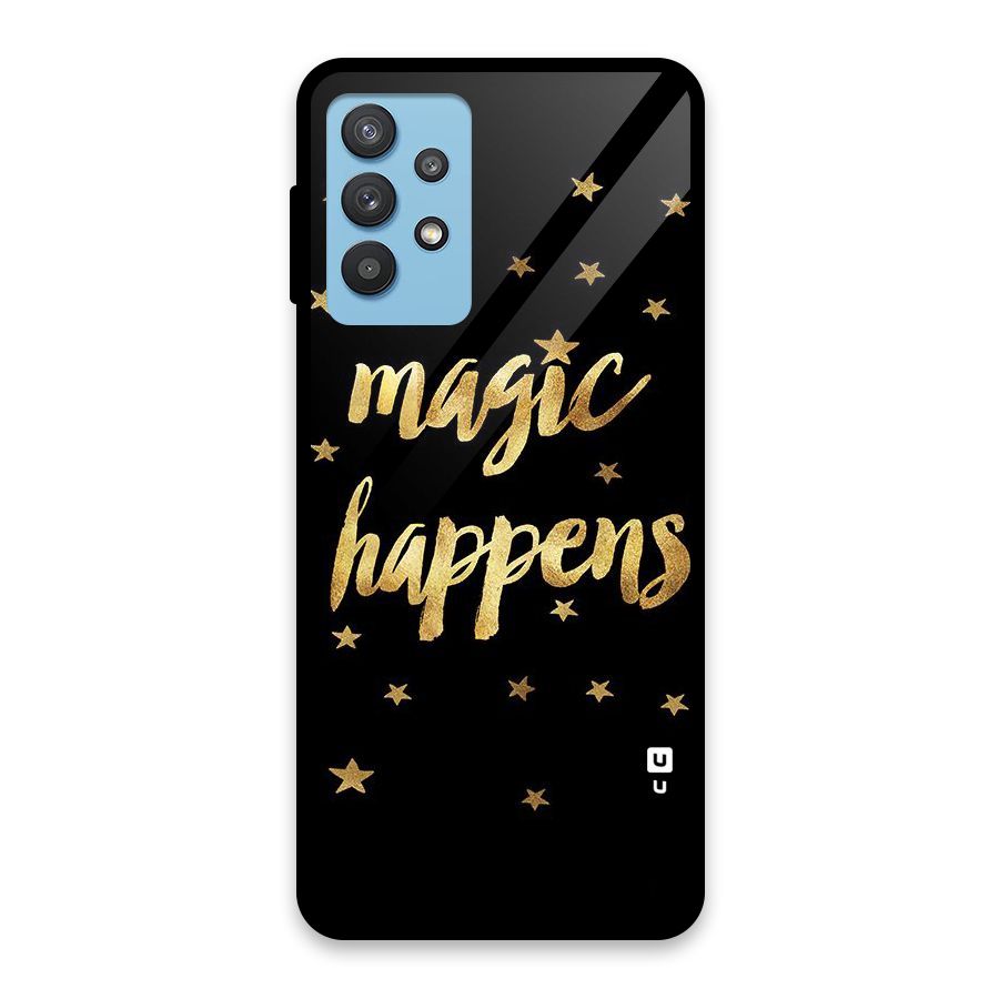 Magic Happens Glass Back Case for Galaxy M32 5G