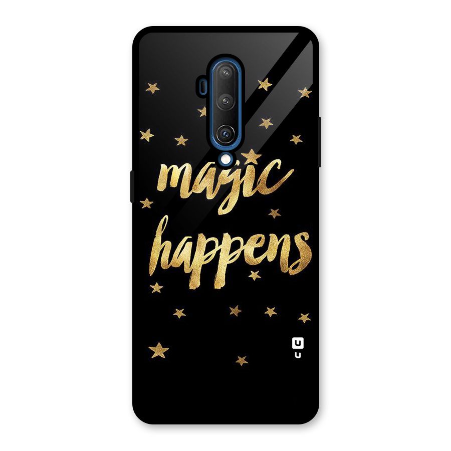 Magic Happens Glass Back Case for OnePlus 7T Pro