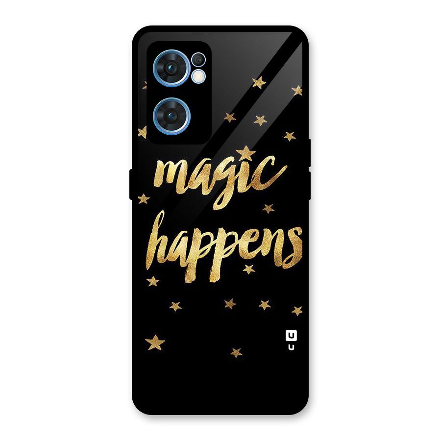 Magic Happens Glass Back Case for Oppo Reno7 5G