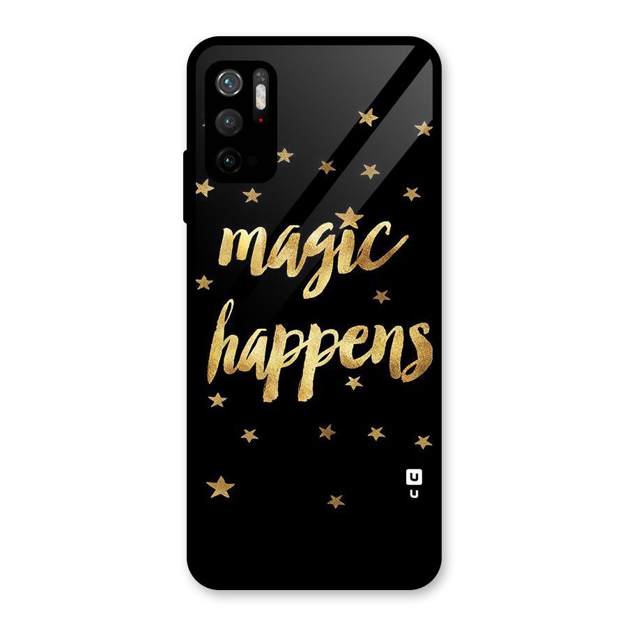 Magic Happens Glass Back Case for Poco M3 Pro 5G