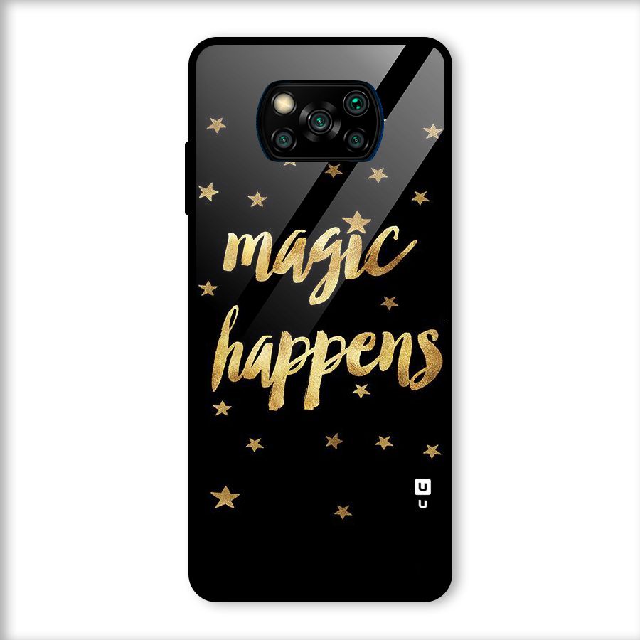 Magic Happens Glass Back Case for Poco X3