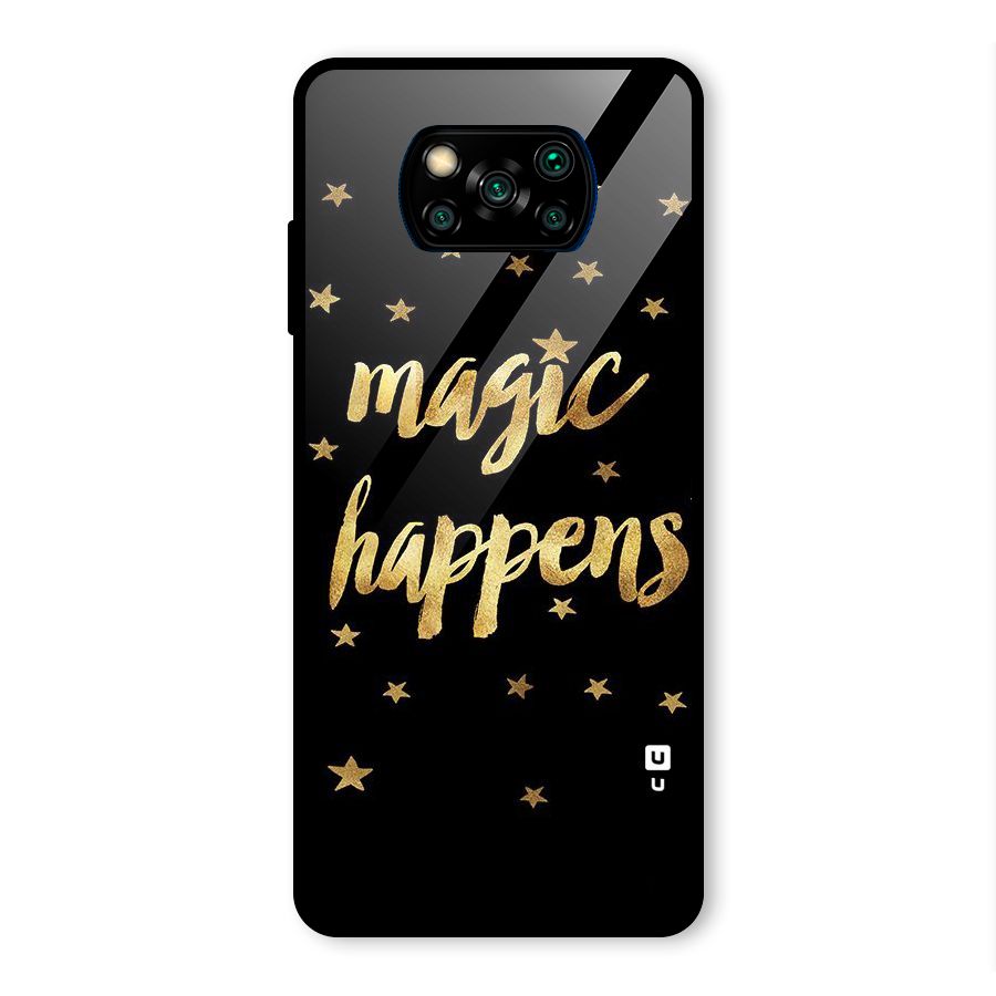 Magic Happens Glass Back Case for Poco X3 Pro