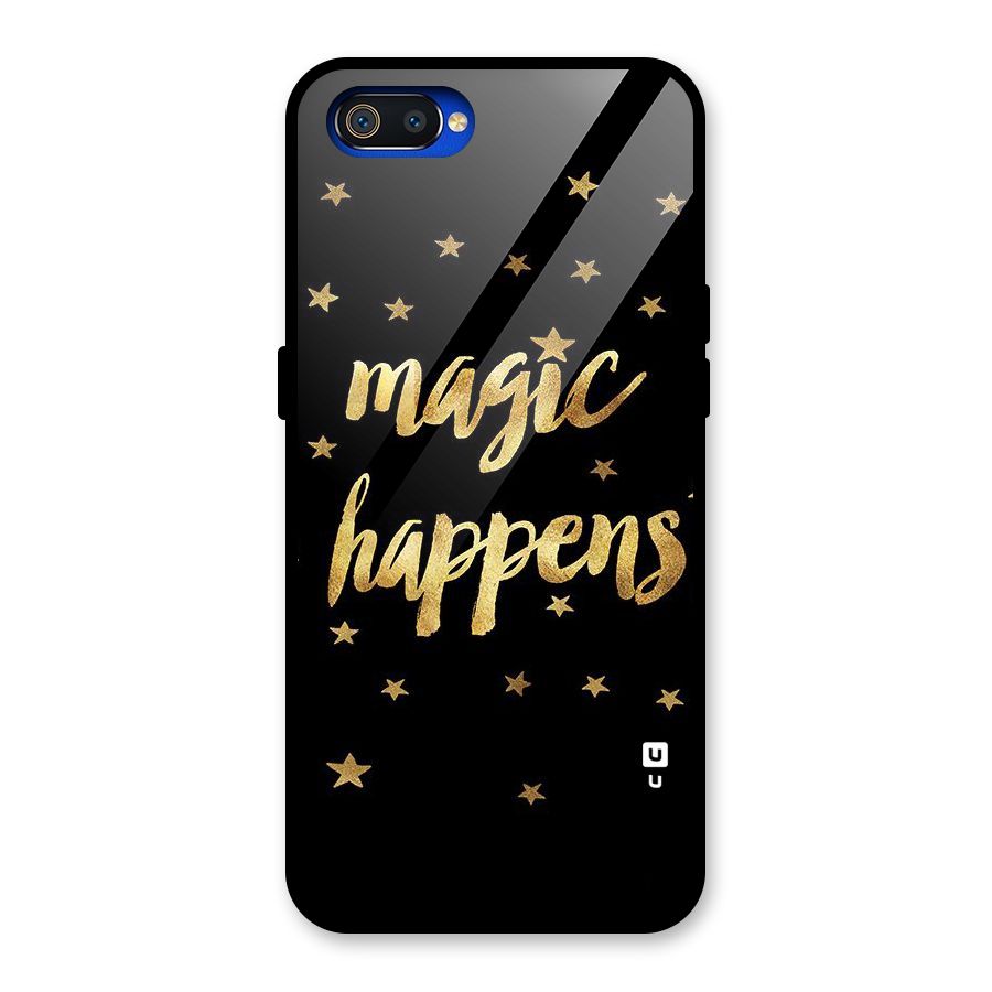 Magic Happens Glass Back Case for Realme C2