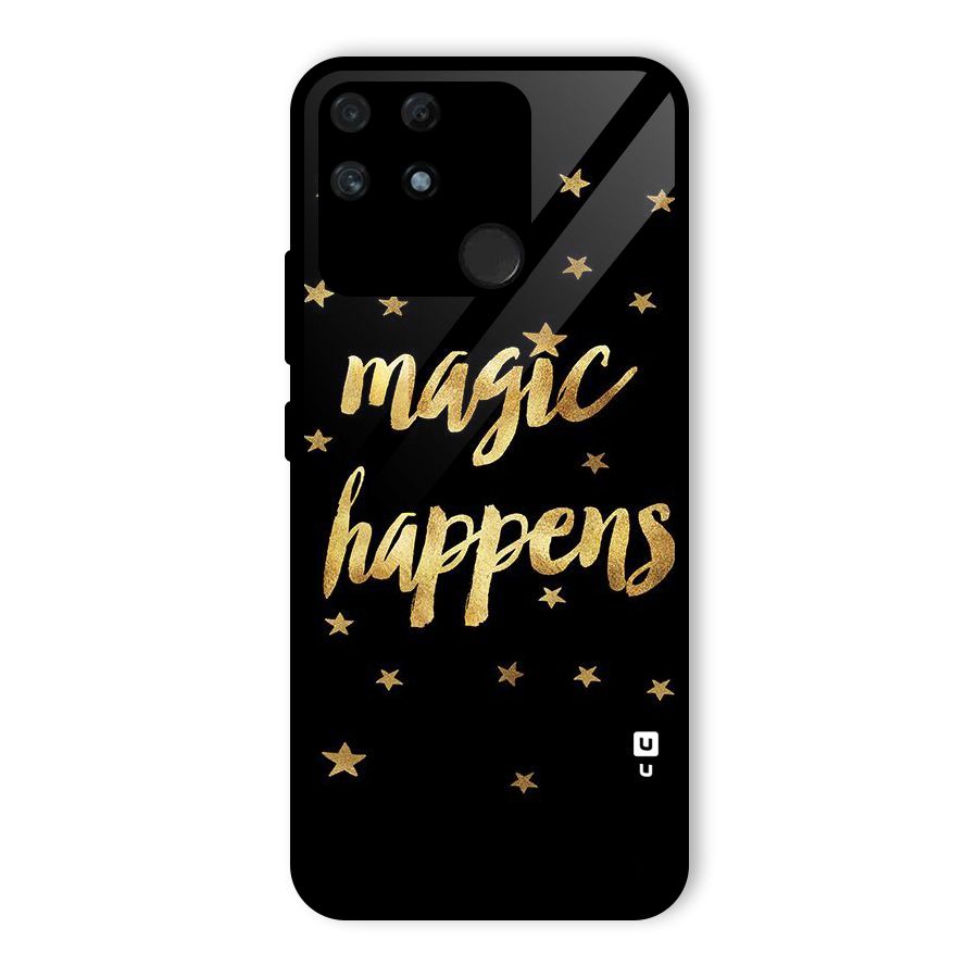 Magic Happens Glass Back Case for Realme Narzo 50A