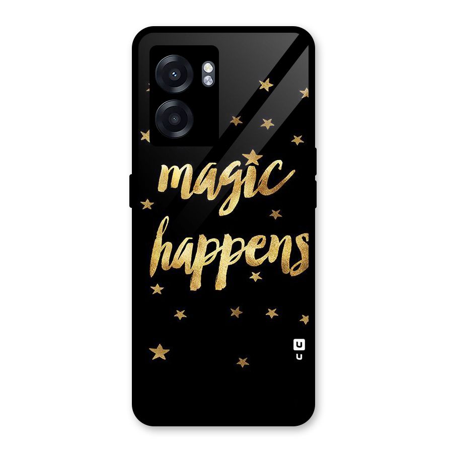 Magic Happens Glass Back Case for Realme Narzo 50 5G