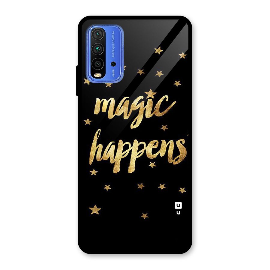 Magic Happens Glass Back Case for Redmi 9 Power