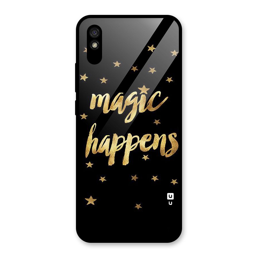 Magic Happens Glass Back Case for Redmi 9i