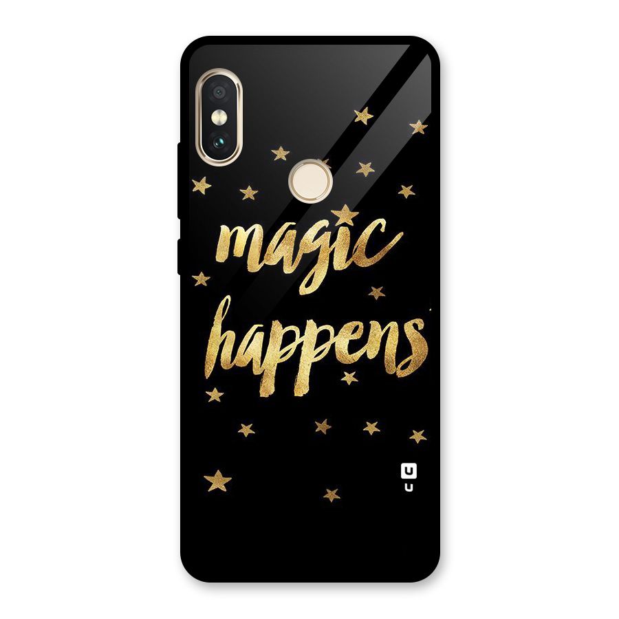 Magic Happens Glass Back Case for Redmi Note 5 Pro