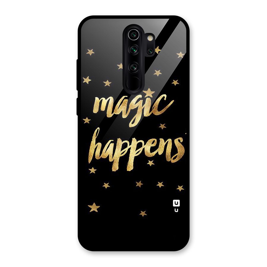 Magic Happens Glass Back Case for Redmi Note 8 Pro