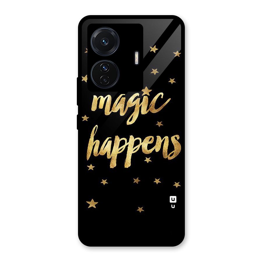 Magic Happens Glass Back Case for Vivo T1 Pro