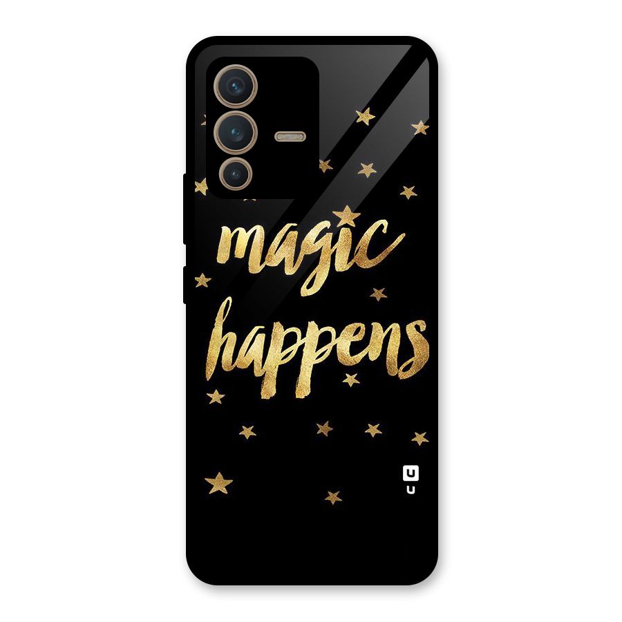 Magic Happens Glass Back Case for Vivo V23 5G