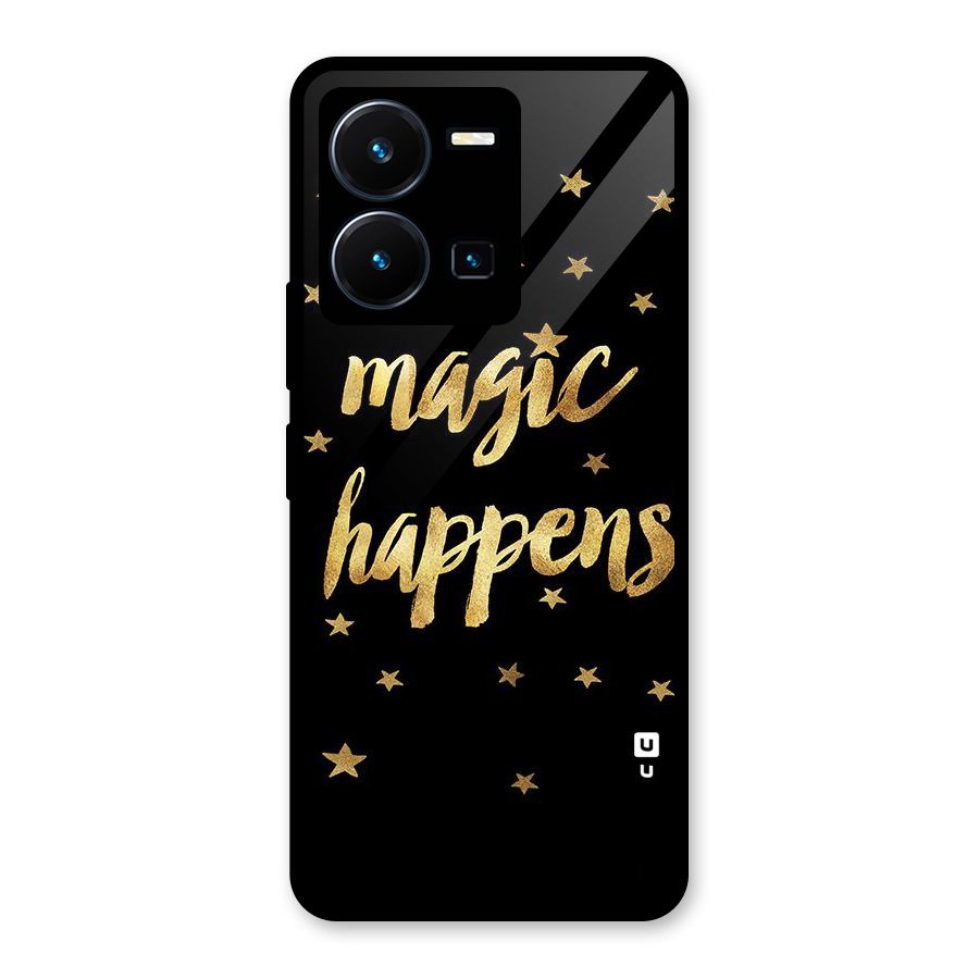Magic Happens Glass Back Case for Vivo Y35
