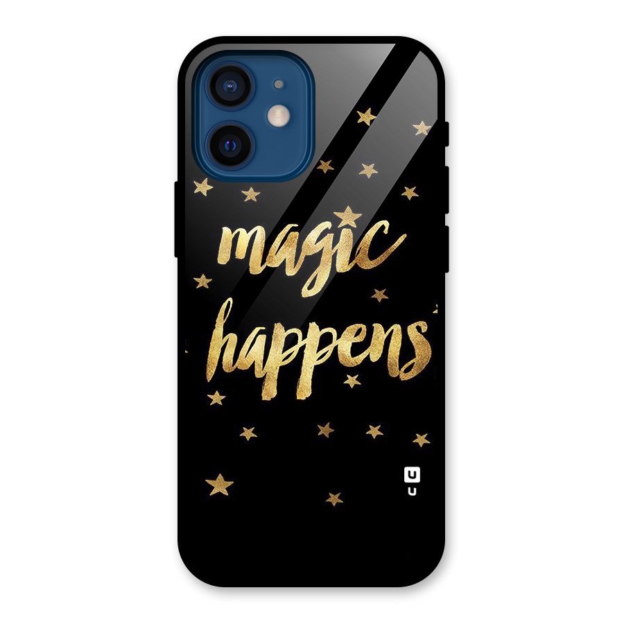 Magic Happens Glass Back Case for iPhone 12 Mini
