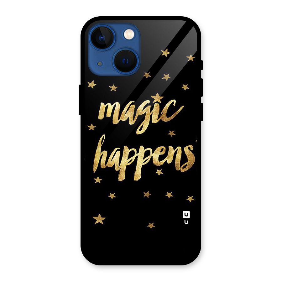 Magic Happens Glass Back Case for iPhone 13 Mini