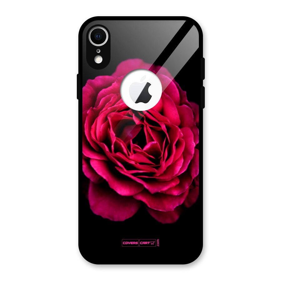 Magical Rose Glass Back Case for iPhone XR Logo Cut