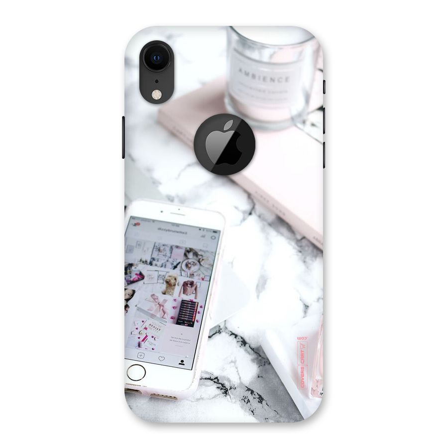 Make Up And Phone Back Case for iPhone XR Logo Cut