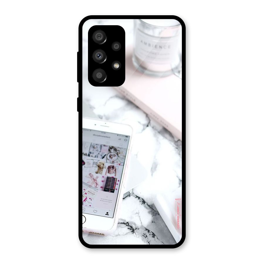 Make Up And Phone Glass Back Case for Galaxy A32