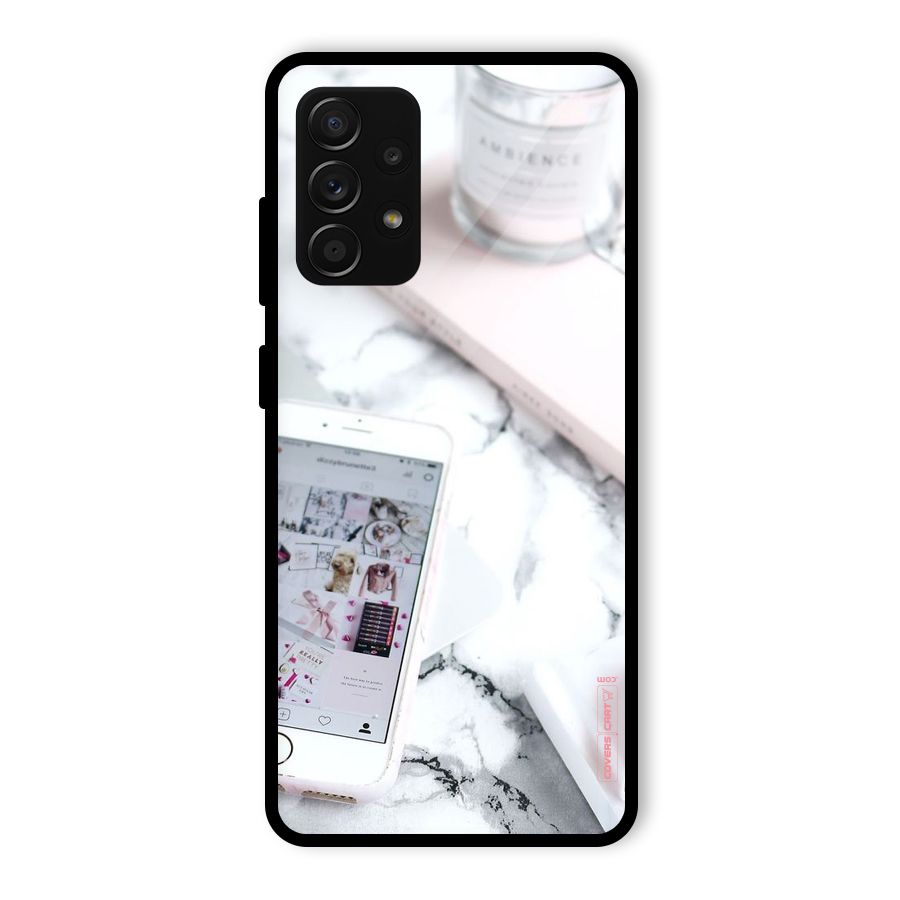 Make Up And Phone Glass Back Case for Galaxy A53 5G