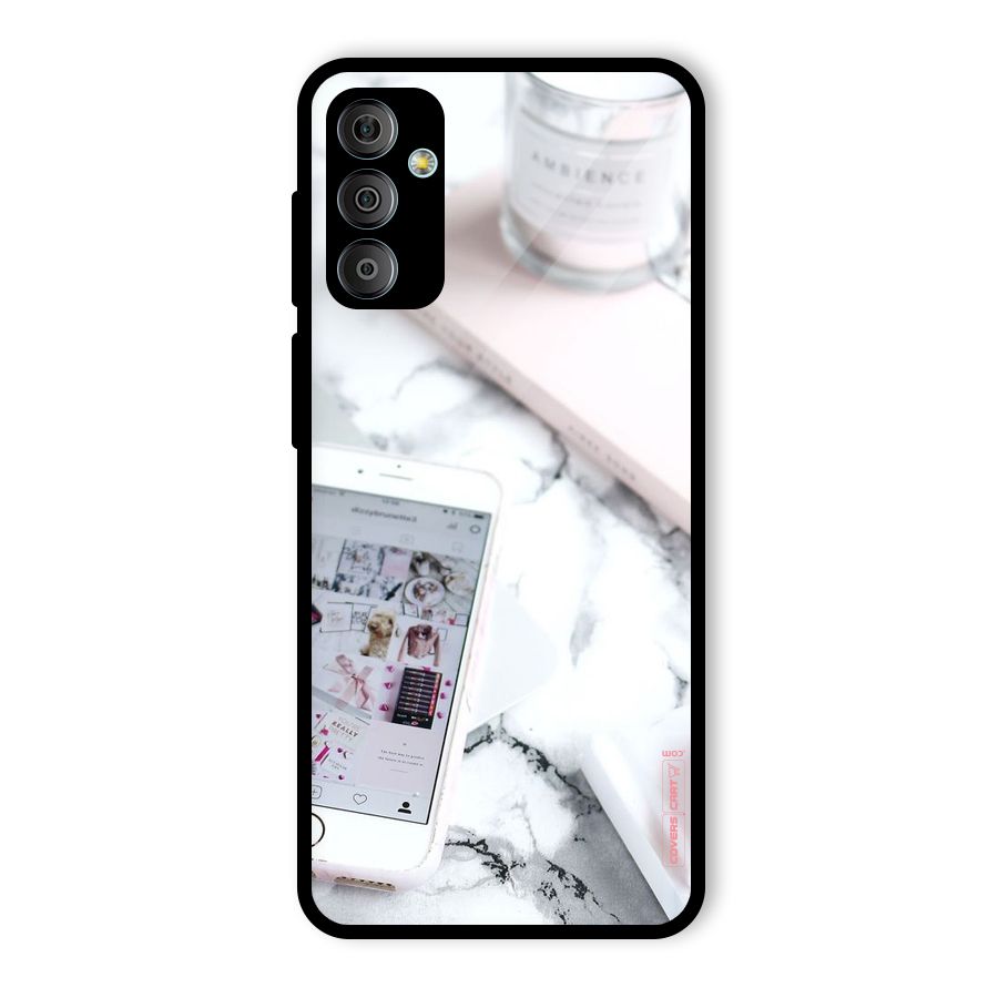 Make Up And Phone Glass Back Case for Galaxy F23