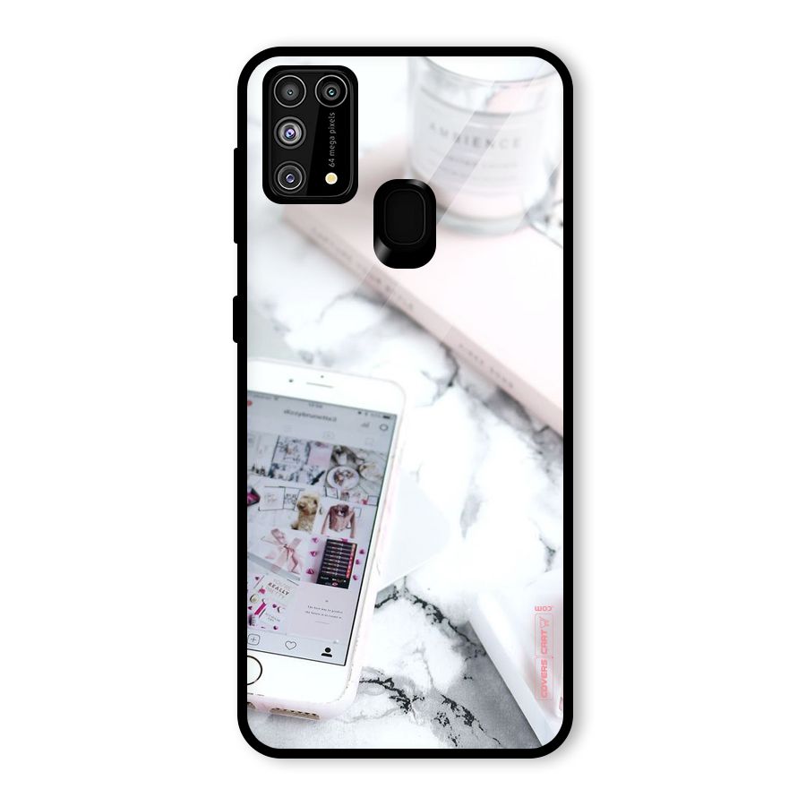 Make Up And Phone Glass Back Case for Galaxy F41