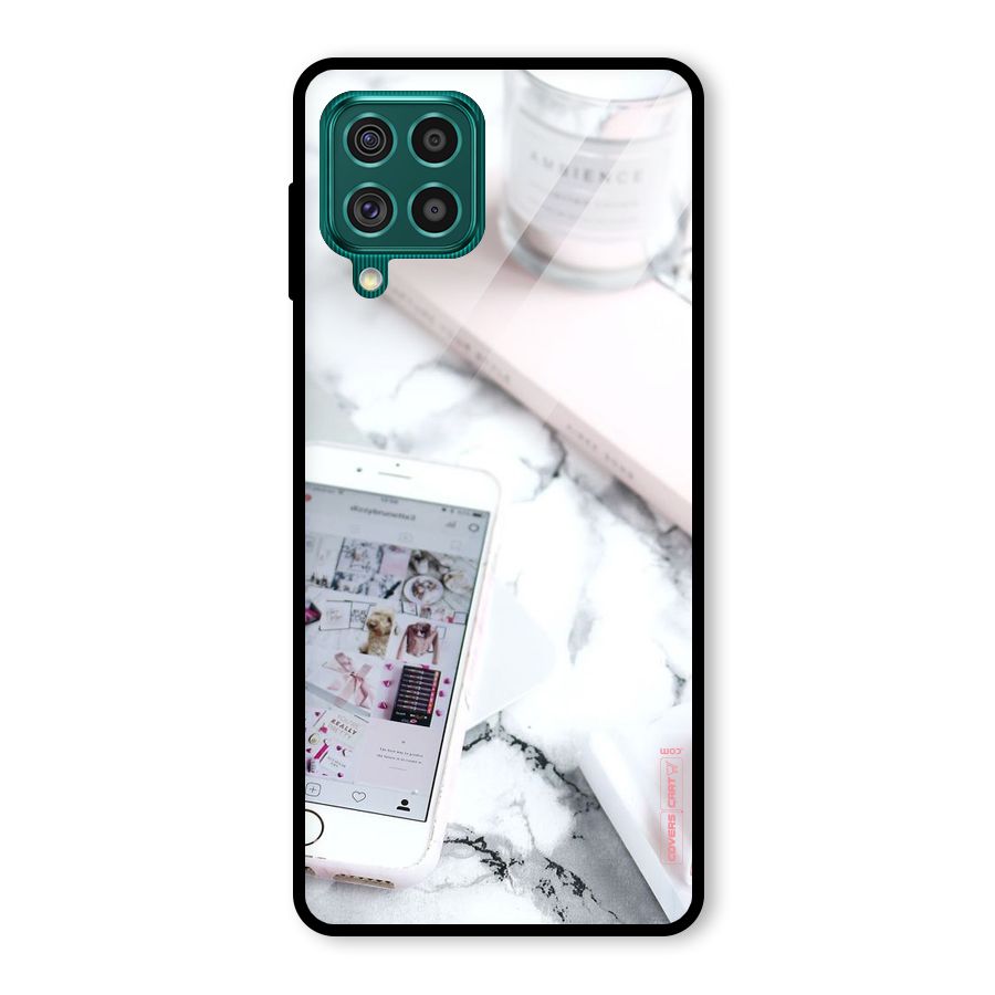 Make Up And Phone Glass Back Case for Galaxy F62