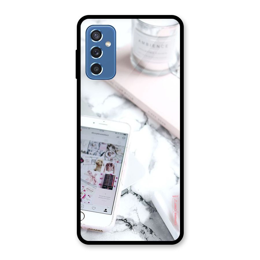 Make Up And Phone Glass Back Case for Galaxy M52 5G