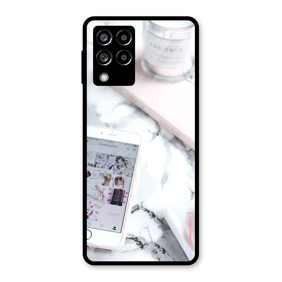 Make Up And Phone Glass Back Case for Galaxy M53 5G