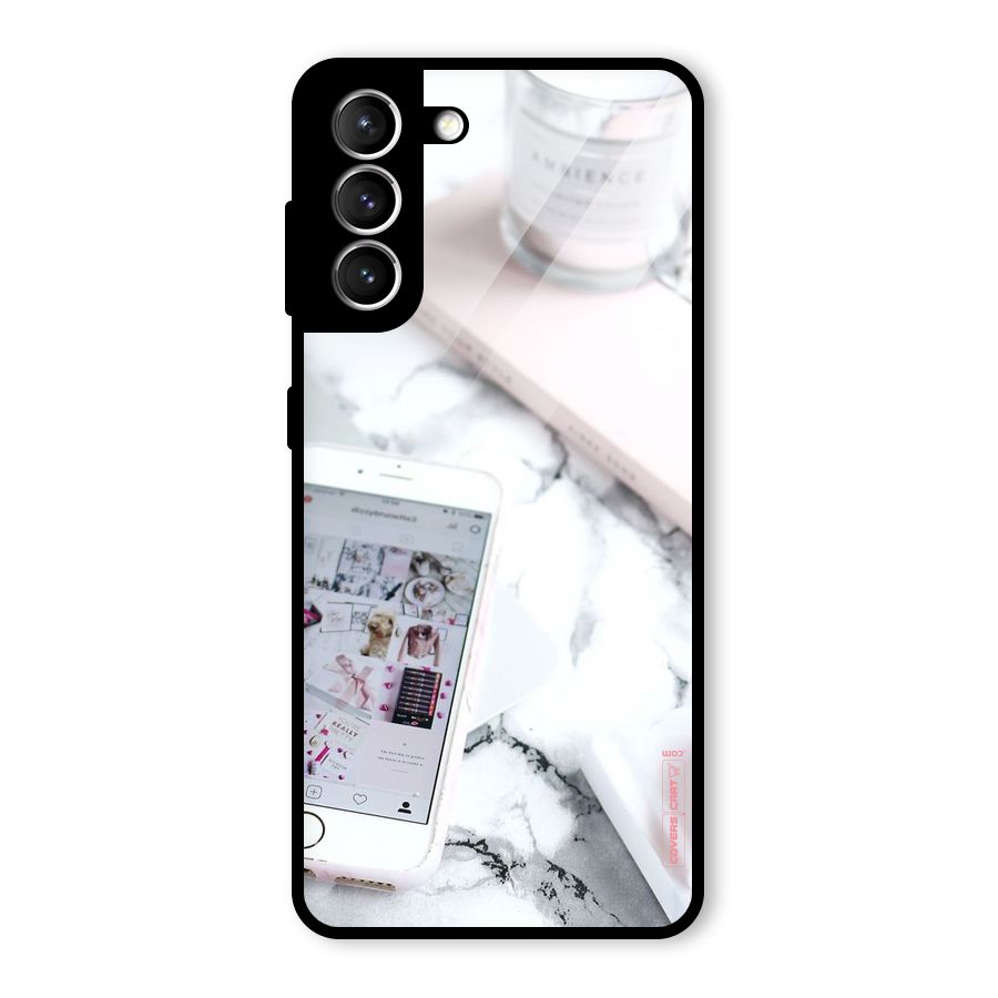 Make Up And Phone Glass Back Case for Galaxy S21 5G