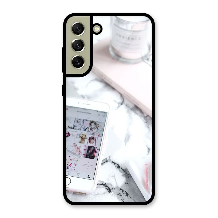 Make Up And Phone Glass Back Case for Galaxy S21 FE 5G