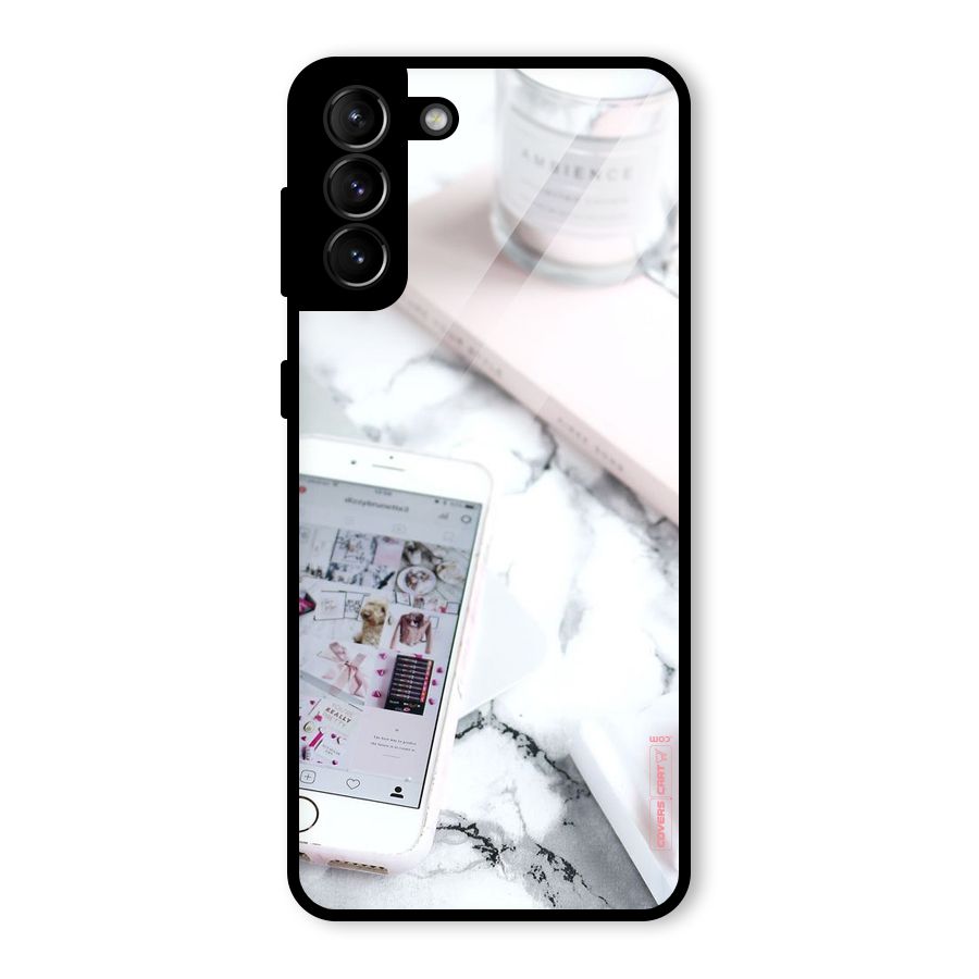 Make Up And Phone Glass Back Case for Galaxy S21 Plus
