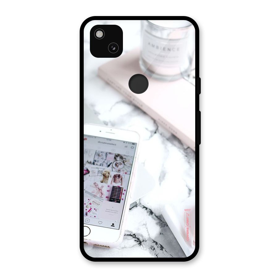 Make Up And Phone Glass Back Case for Google Pixel 4a