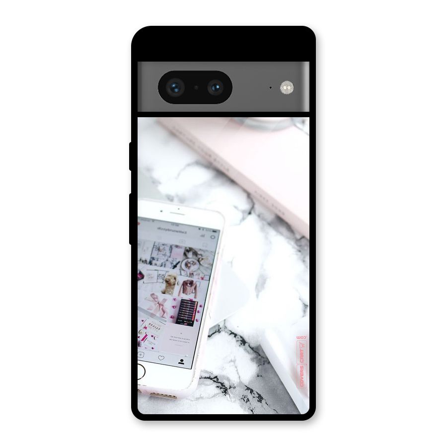 Make Up And Phone Glass Back Case for Google Pixel 7