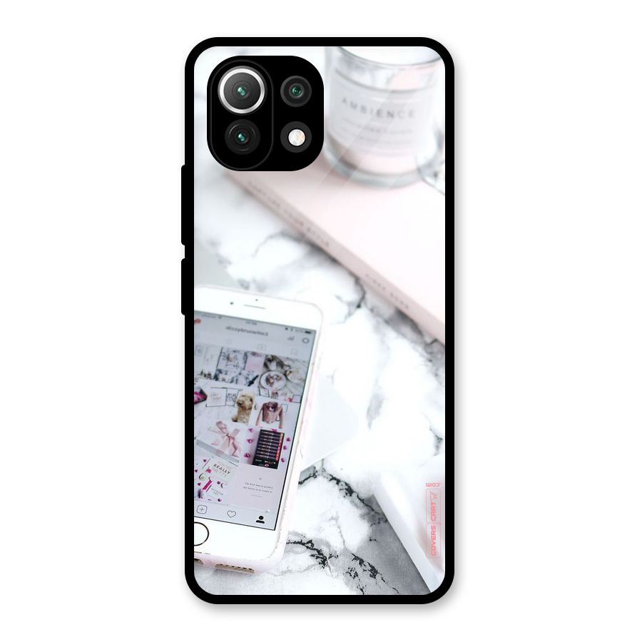 Make Up And Phone Glass Back Case for Mi 11 Lite NE 5G