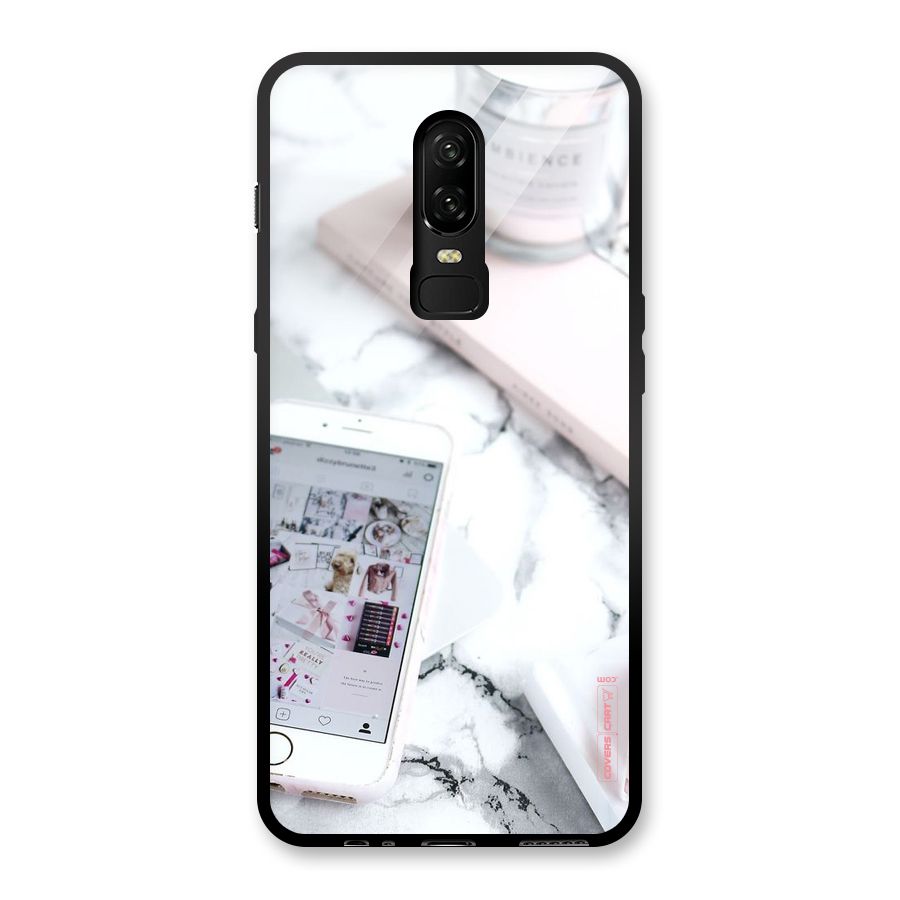 Make Up And Phone Glass Back Case for OnePlus 6